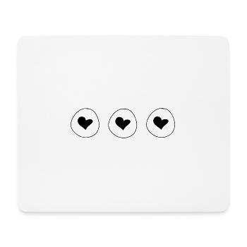 herz drei herzen form kreis symbol - Mousepad (Querformat) - Weiß - Vorne
