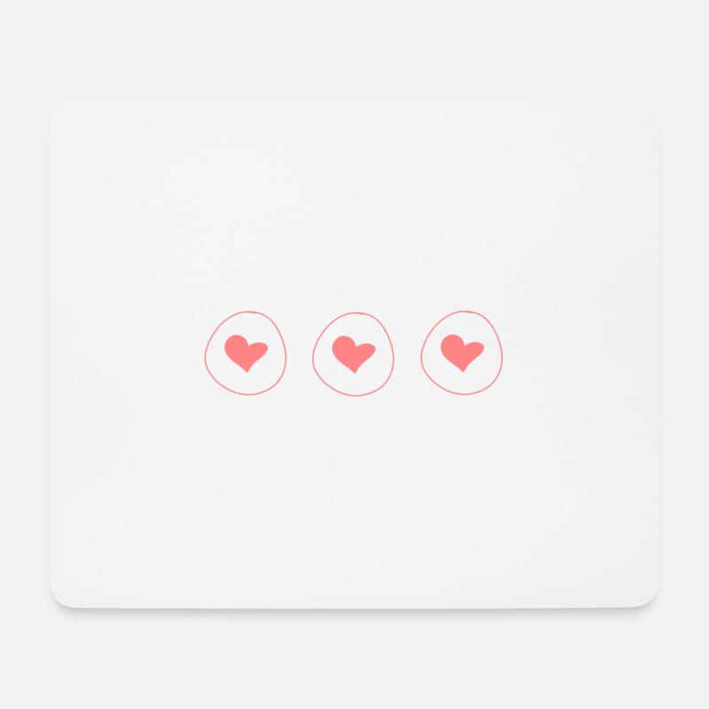 herz drei herzen form kreis symbol rosa - Mousepad (Querformat) - Weiß