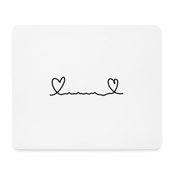 Two Hearts Heart Line - Mouse Pad (horizontal) - white - Front