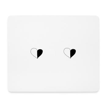 Heart Two Hearts Symbol Two Parts Love Pattern - Mouse Pad (horizontal) - white - Front