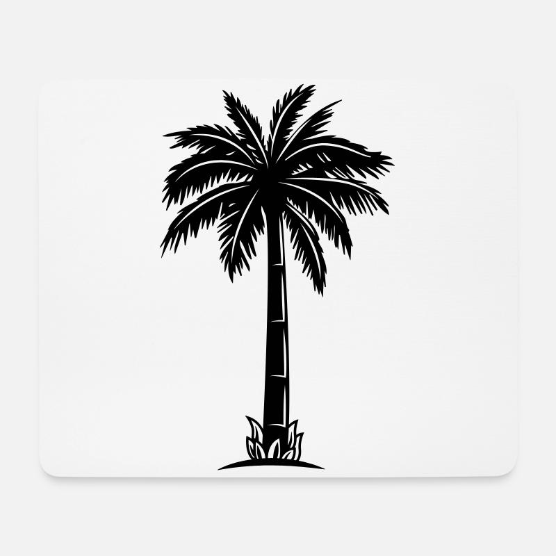 palme silhouette - Mousepad (Querformat) - Weiß