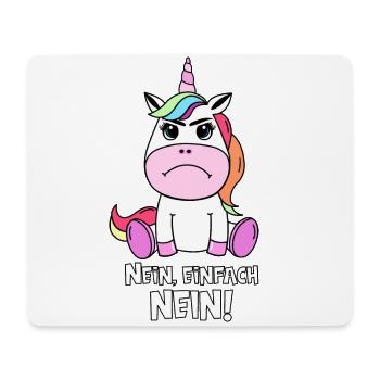 NEIN EINFACH NEIN Design mürrisches süßes Einhorn - Mousepad (Querformat) - Weiß - Vorne
