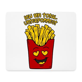 Pommes Frites total unterpommest lustige Pommes - Mousepad (Querformat) - Weiß - Vorne