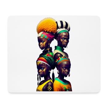 African faces - Mouse Pad (horizontal) - white - Front