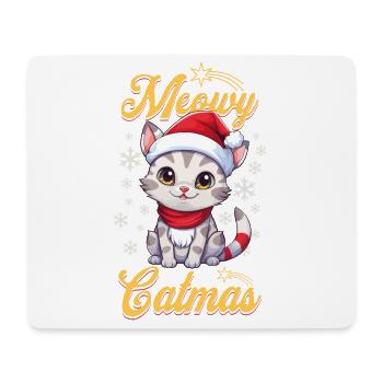 Cat Christmas Merry Meowy Catmas Ugly Cute - Mouse Pad (horizontal) - white - Front