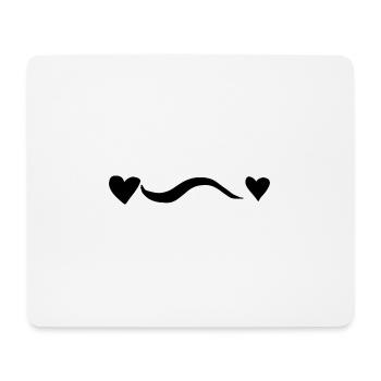 Heart Line Wave Hearts - Tapis de souris (format paysage) - blanc - Devant