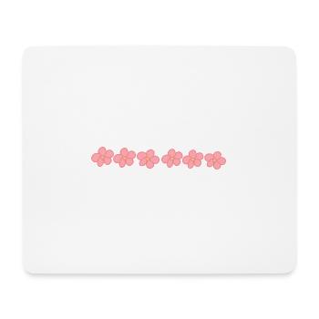 flowers blossom plant pink line icon - Mouse Pad (horizontal) - white - Front