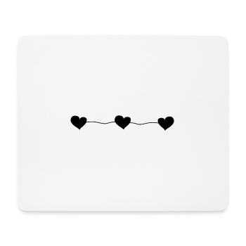 drei herzen linie - Mousepad (Querformat) - Weiß - Vorne