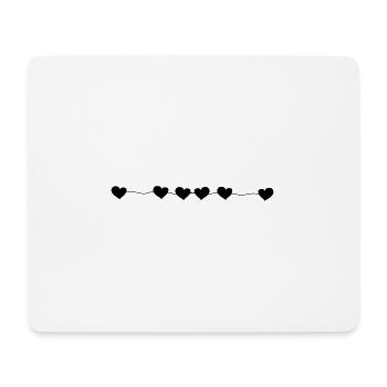 Six Hearts Line Love Heart - Mouse Pad (horizontal) - white - Front