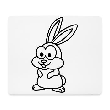 Lapin Comic Animal - Tapis de souris (format paysage) - blanc - Devant