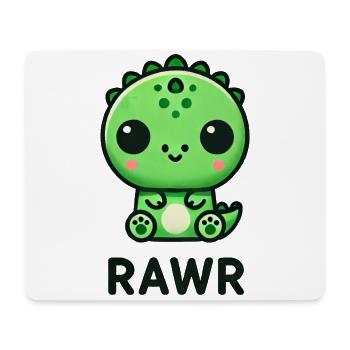 Mignon Dino T-Rex Chibi Rawr - Tapis de souris (format paysage) - blanc - Devant
