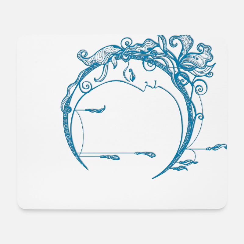 Mond Zeit - Moon Time - Mousepad (Querformat) - Weiß