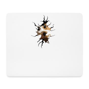Jack Russell crack hole - Mouse Pad (horizontal) - white - Front