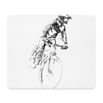 VTT, conduite, descente - Tapis de souris (format paysage) - blanc - Devant