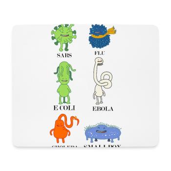 Sweet bacteria and viruses - flu, E.Coli - Mouse Pad (horizontal) - white - Front