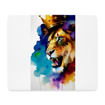 Crowned Lion Watercolour - Mouse Pad (horizontal) - white - Front