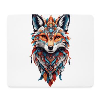 Spirituelles Indianer Fuchs Feder Design Boho Stil - Mousepad (Querformat) - Weiß - Vorne