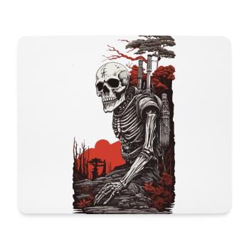 Occult Steampunk Apocalypse Gothic Skeleton Design - Mouse Pad (horizontal) - white - Front