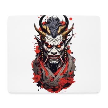 Japonais Oni Démon Rétro Manga Style de conception - Tapis de souris (format paysage) - blanc - Devant