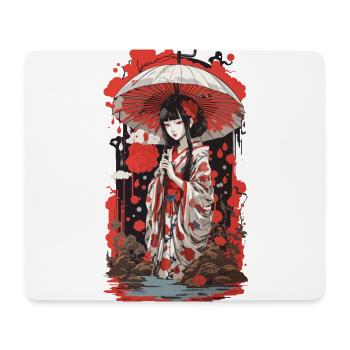 Japonais Ukiyo-E Esthétique Style de Design Rétro - Tapis de souris (format paysage) - blanc - Devant