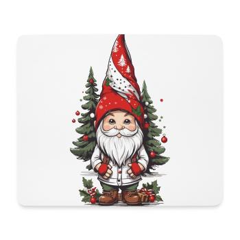 Gnome de Noël nordique Gnome d’hiver - Tapis de souris (format paysage) - blanc - Devant
