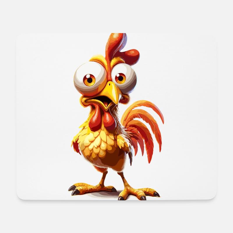 Lustiges Huhn Huhn Lustiges Bild - Mousepad (Querformat) - Weiß