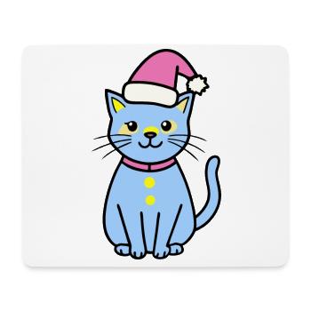 Meowy Christmas - Gift with Cat - Mouse Pad (horizontal) - white - Front