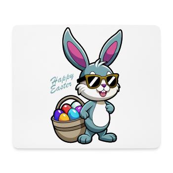 Joyeuses Pâques - Lapin de Pâques - Oeuf de Pâques - Cadeau - Tapis de souris (format paysage) - blanc - Devant