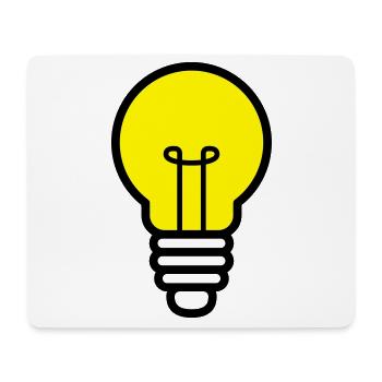 Glühbirne Lampe Idee Icon Vektor - Mousepad (Querformat) - Weiß - Vorne