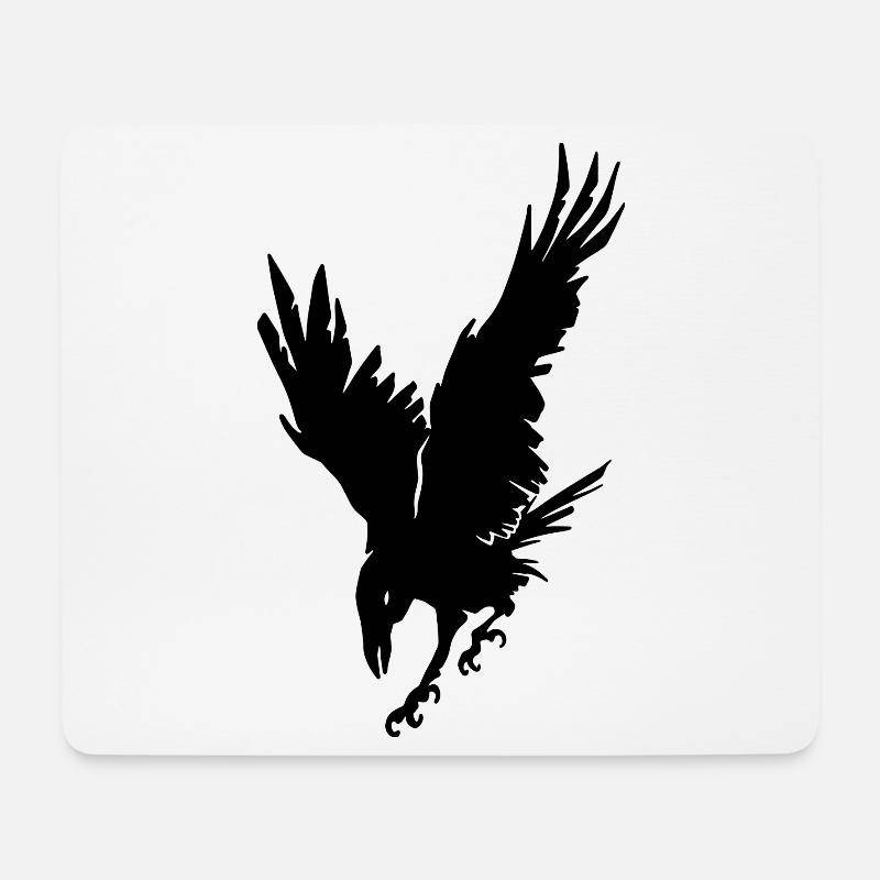 Krähe - Mousepad (Querformat) - Weiß