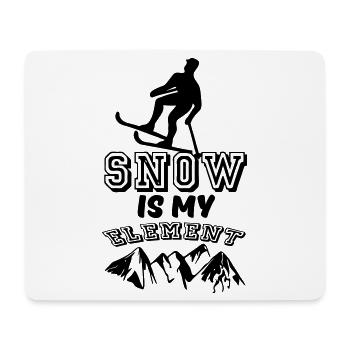 Neige neige ski ski skieur cadeau - Tapis de souris (format paysage) - blanc - Devant