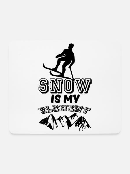 Snow Schnee Ski Skifahren Skifahrer Geschenk - Mousepad (Querformat) - Weiß