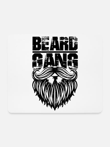 beard gang - funny Bartshirt - Mouse Pad (horizontal) - white