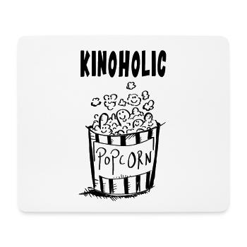 Kinoholic Popcorn - Kino - Film - Geschenk - Mousepad (Querformat) - Weiß - Vorne