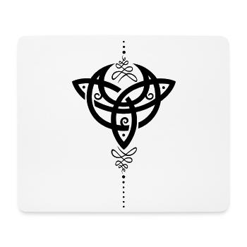 Celtic moon, crescent moon with Trinity symbol. - Mouse Pad (horizontal) - white - Front
