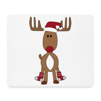 Funny moose for Christmas - Mouse Pad (horizontal) - white - Front