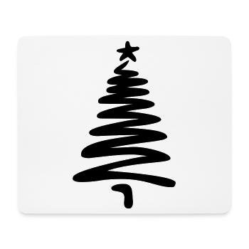 Christmas tree linear hand-drawn - Mouse Pad (horizontal) - white - Front