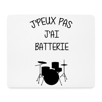 Batterie / Batteur / Batteuse Musique / Musicien - Tapis de souris (format paysage) - blanc - Devant