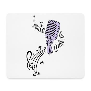 Mikrofon Musik Retro Mic - Mousepad (Querformat) - Weiß - Vorne