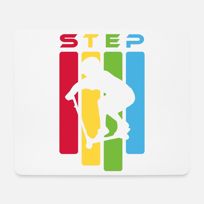 Climb Silhouette on Colorful Stripes - Mouse Pad (horizontal) - white