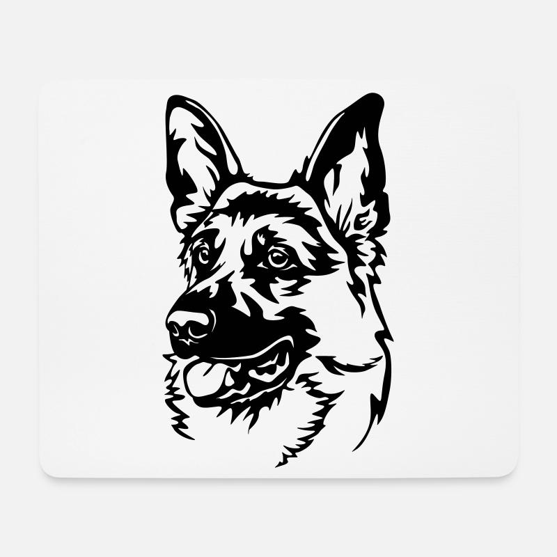 Deutscher Schäferhund - Mousepad (Querformat) - Weiß
