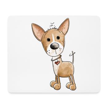 Kleiner Chihuahua Hund - Mousepad (Querformat) - Weiß - Vorne