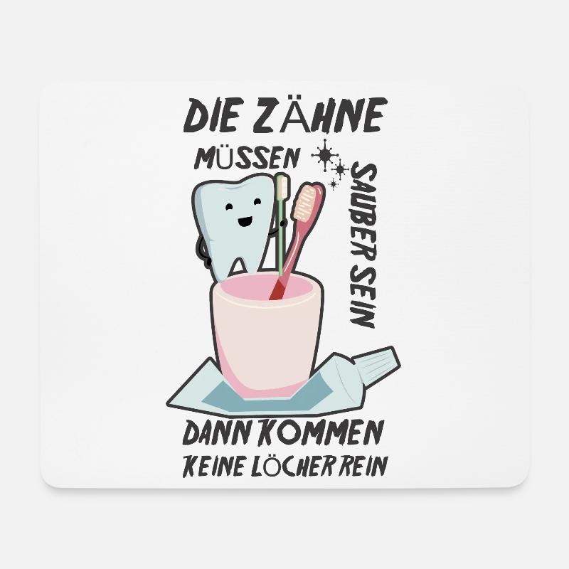 Kinderzahnarzt Spruch - Mousepad (Querformat) - Weiß