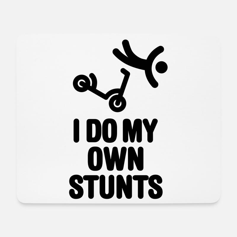 Ich mache meine eigenen Stunts Stunt Scooter Scooter Tricks - Mousepad (Querformat) - Weiß