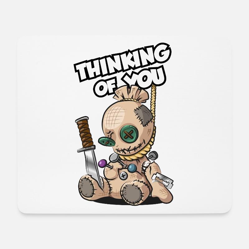 Voodoo Puppe Thinking of you Ich denk an dich - Mousepad (Querformat) - Weiß