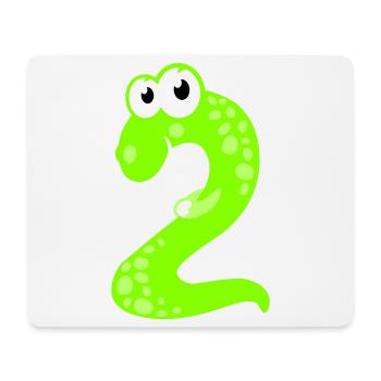 DinoZahl Zwei - Mousepad (Querformat) - Weiß - Vorne