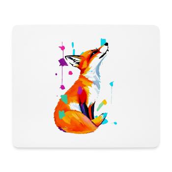 Farbexplosion Fuchs - Mousepad (Querformat) - Weiß - Vorne