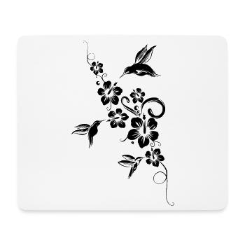 Colibri Hibiscus Colibri d’été - Tapis de souris (format paysage) - blanc - Devant