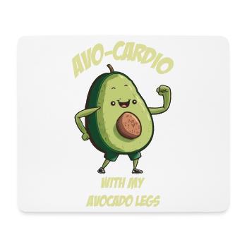 Avo Cardio Avocado macht Sport - Mousepad (Querformat) - Weiß - Vorne