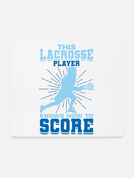 Junge der Lacrosse spielt - Mousepad (Querformat) - Weiß